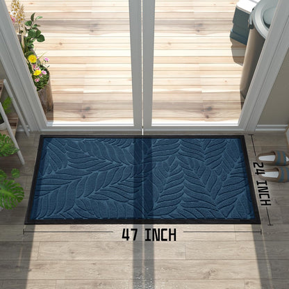Yimobra Front Door Mat Outdoor Indoor, 29.5x17 All-Season Waterproof Door Mat Outside Entrance, All-Weather Non-Slip Outside Doormat for Garage Patio Entryway, Brown