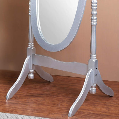 GTU Furniture Swivel Adjustable Full-Length Oval Wood Cheval Stand Floor Mirror(Pink)