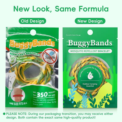 BuggyBands 24 Pack Mosquito Repellent Bracelets for Adults & Kids, DEET-Free, Individually Wrapped, Adjustable PU Leather Bug Repellent Wrist Bands