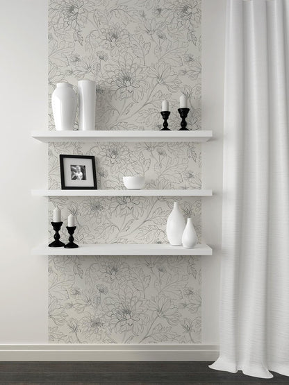 Peel and Stick Wallpaper Roll 17.5 x 216 Whispering Tales Design in Vinyl Sticker Paper for Accent Panels, Bedroom, Kitchen, Office or Shelf Liner