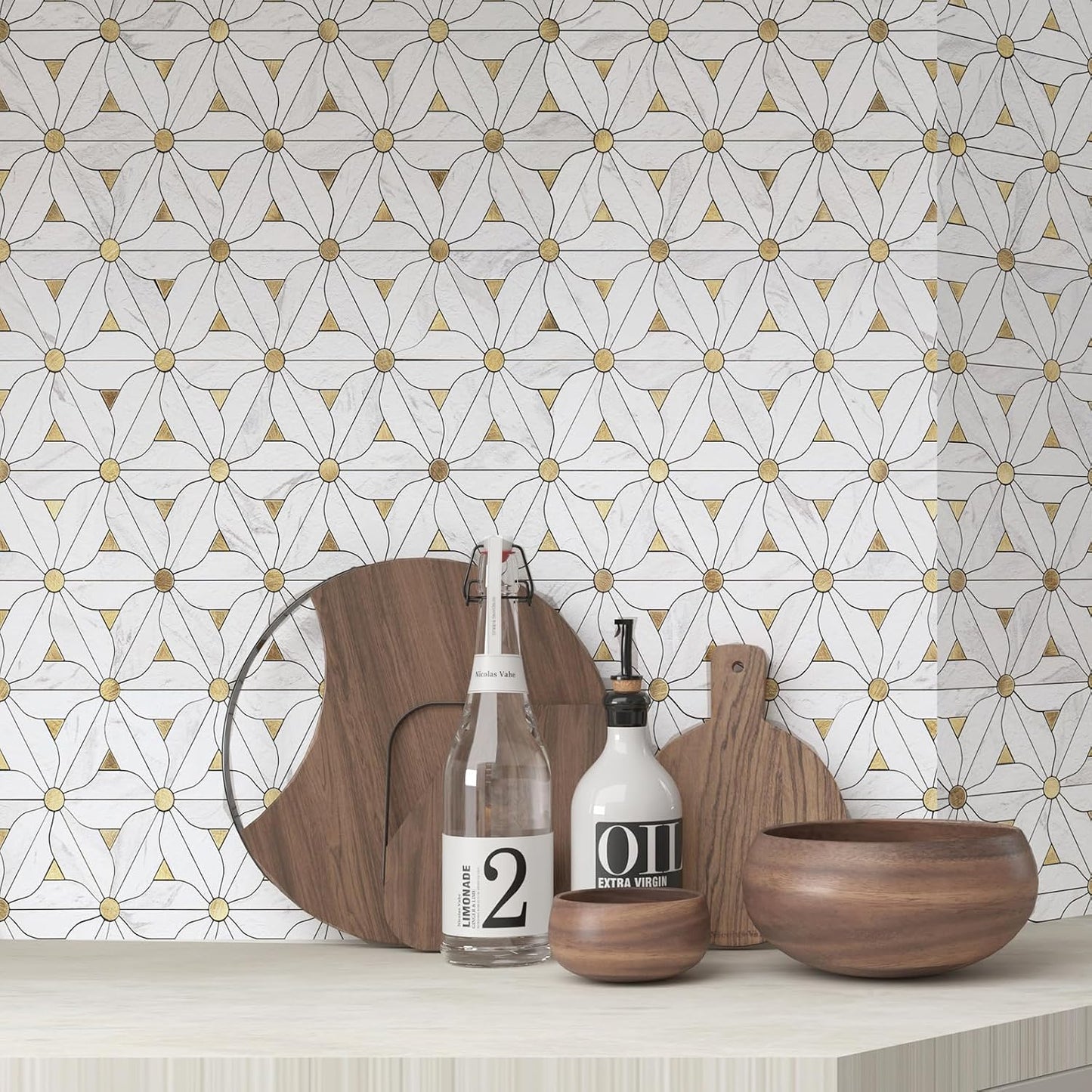 Peel and Stick Backsplash Tile, 10 Sheets Waterproof PVC Wall Tiles for Kitchen Bathroom, Thick Self Adhesive Stick on Backsplash, Covers 9.67 Sq.Ft