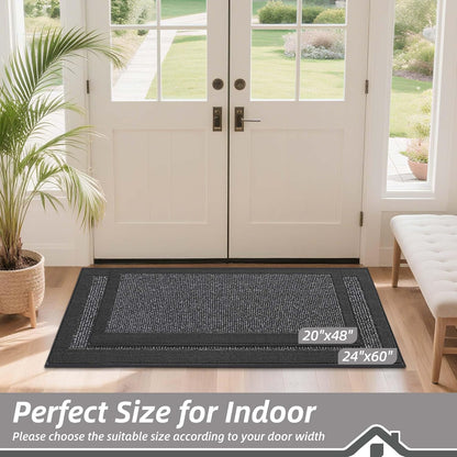 BEQHAUSE Indoor Door Mat 20" x 32", Dirt Trapper Door Mats Non-Slip Entryway Rugs Washable, Resist Dirt Absorbent Welcome Mat, Low Profile Floor Mats for Front Back Door and Entryway, Taupe