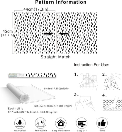 HAOKHOME Peel and Stick Wallpaper Boho Modern Dots Wall Paper Removable for Bathroom Caramel/White Contact Paper 17.3in x 9.8ft