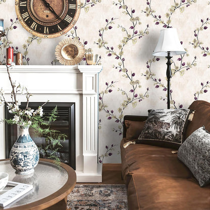 SOON AFTER 17.5”x120” Floral Peel and Stick Wallpaper Flower Tree Contact Paper Self Adhesive Removable Modern Sage Green Wall Paper Decorative Wall Covering Countertop Vinyl Film Roll