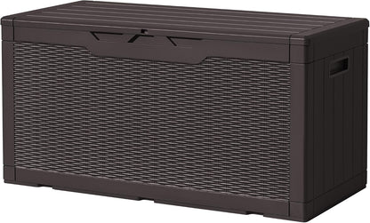 Devoko 30 Gallon Resin Deck Box Waterproof Outdoor Storage Box for Patio Furniture Pool Accessories Indoor Storage for Cushion Garden Tools (30 Gallon, Black)