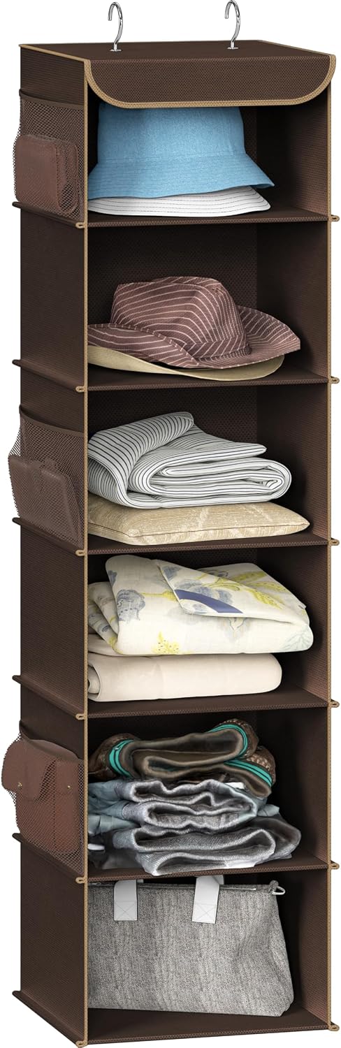 Simple Houseware 6 Shelf Hanging Closet Organizer, Gray
