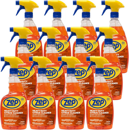 Zep Heavy-Duty Citrus Degreaser and Cleaner - 24 oz (Case of 2) ECZUCIT242 - Restaurant Grade, Removes Oil, Grease, Adhesive, and Kitchen Soil on Stovetops, Appliances
