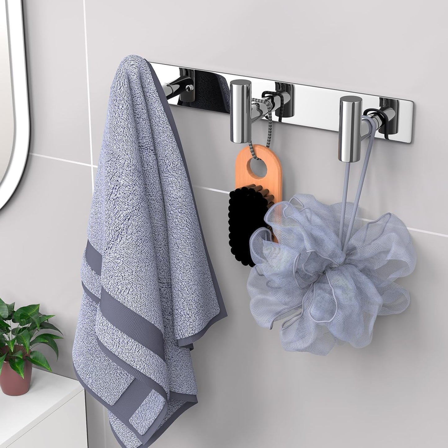VAEHOLD Black Hat and Coat Wall Mount Rack - 3 Hooks for Robes, Bags, Keys, and Towels - Bathroom Towel Hanger Organizer (1 Pack)