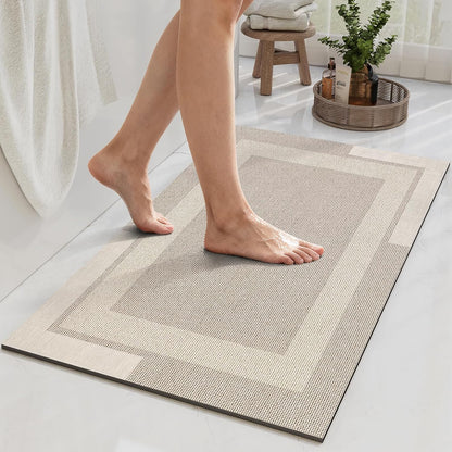 YDKGL Non Slip Bath Mat, Rubber Backing Ultra Thin Bathroom Rugs Fit Under Door Quick Dry Super Absorbent Washable Bath Rug Shower Mat for Bathroom Floor Bathtub Shower Sink, Easy Care Blue 16"x 24"