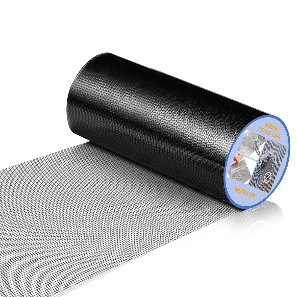 CroBlissful Extra Wide 5 inch x 20 ft Window Screen Tape Mesh Repair Strong Adhesive Waterproof Fiberglass Screen Repair Kit Patch for Window Door Tears Holes(Black)