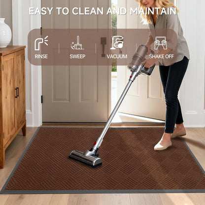 100pointONE Durable Front Door Mat, Heavy Duty Indoor Outdoor Doormat, 48” x 36” Low Profile Outdoor Mats for Home Entrance, Stain and Fade Resistant Shoe Scraper Mat, Ideal for High Traffic Area