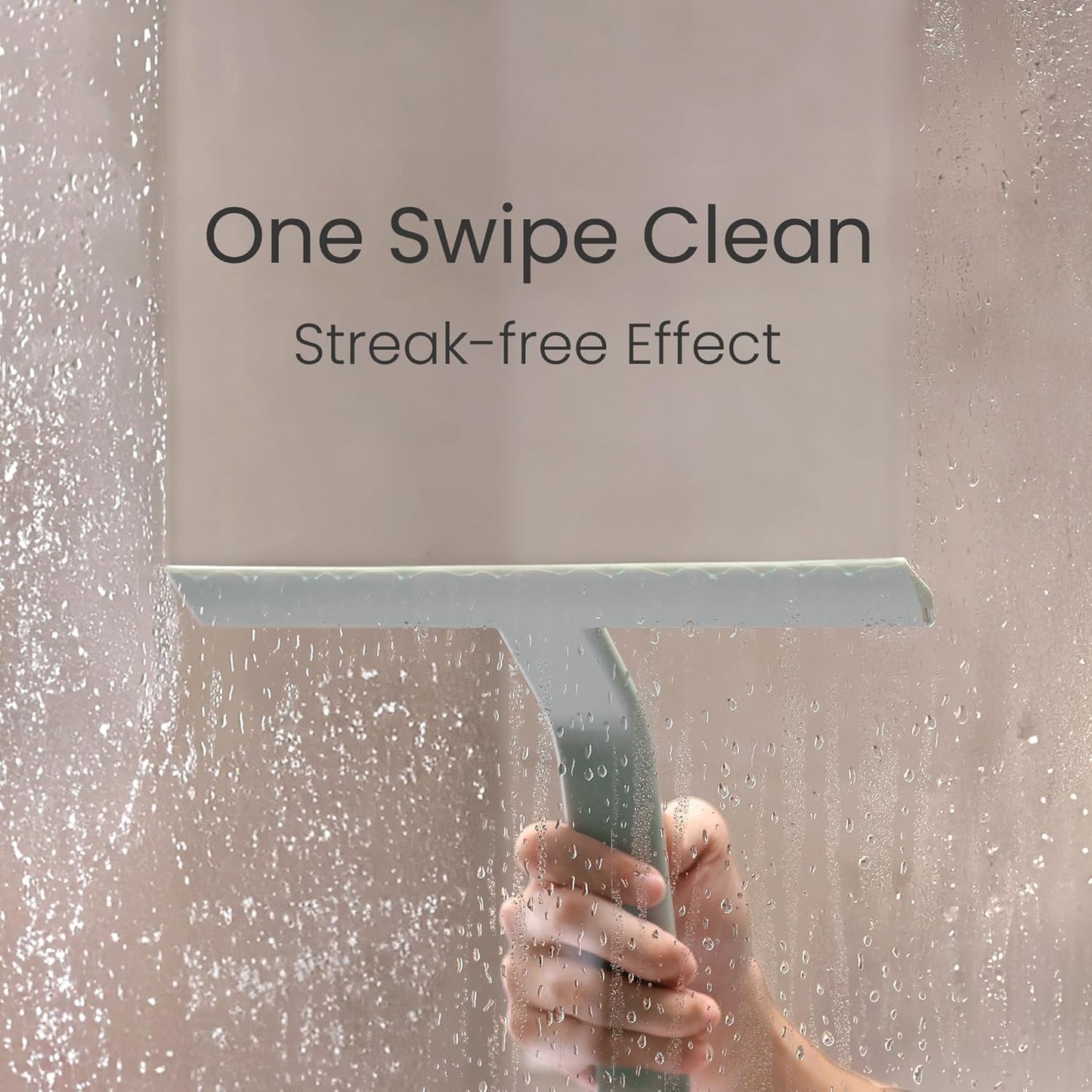 dancemoon JustHang Shower Squeegee for Glass Doors, All-in-One Award-Winning Silicone Squeegee with Built-in Hook for Bathroom, Window, Mirror, Tile Wall, Car, Streak-Free Cleaner Tool, 10-Inch Black