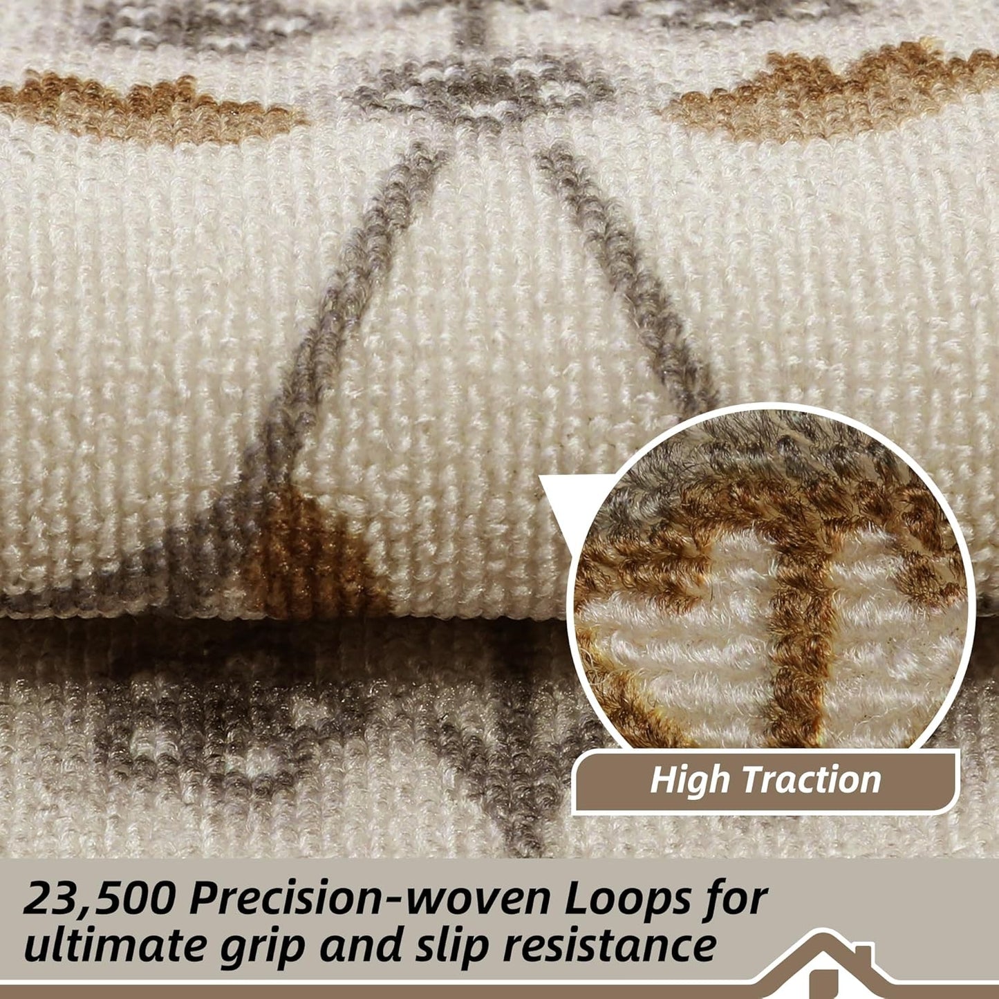 BEQHAUSE Stair Treads for Wooden Steps Non-Slip Machine Washable Carpet Stair Treads 8"X30" Soft Indoor Stair Runner for Kids Elders and Pets, 100% Polyester, TPE Backing, 15pcs, Grey/Orange