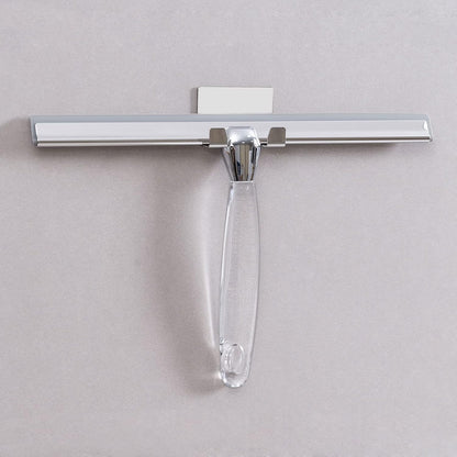 Ettori Shower Squeegee Clear Glass Wall Cleaner Stainless Steel with Suction Storage Hook -10'', Chrome