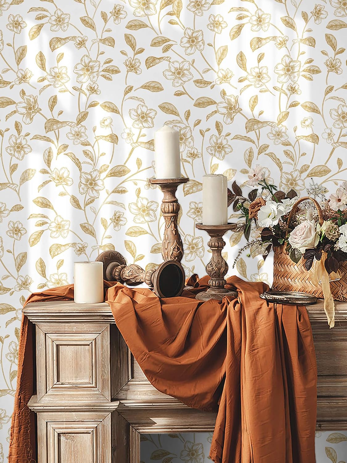 Heroad Boho Peel and Stick Wallpaper Beige Renter Friendly Wall Paper Peel and Stick Modern Contact Paper Neutral Geometric Wallpaper for Bedroom Bathroom Cabinets Decor Vinyl Waterproof 17.3"x78.7"