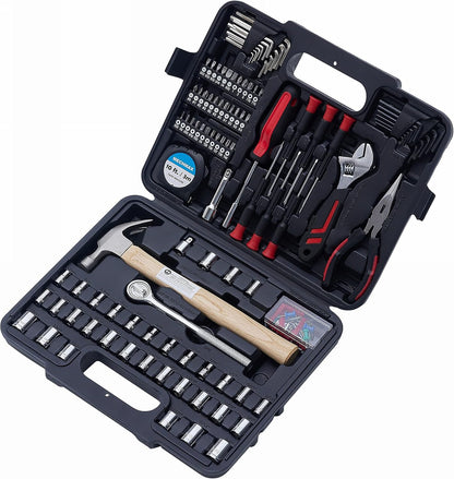 MECHMAX 149-Piece Home Tool Set with Socket and Wrench Kit | Premium alloy steel hand tools with hammer, pliers and compact storage case. Perfect DIY kit for house, apartment and dorm