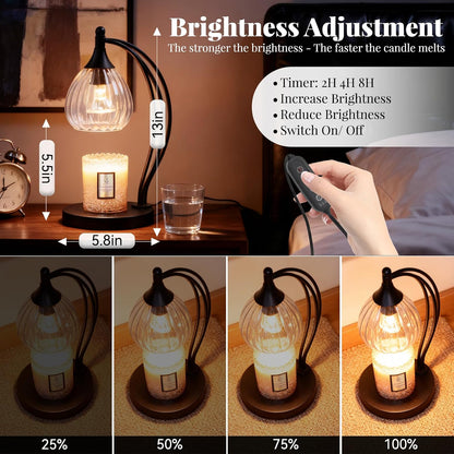 Candle Warmer Lamp with Timer Dimmer - Electric Light Wax Warmer for Jar Candles - Lamp with 2 Bulbs, Unique Birthday Gifts for Women Mom House Warming Gifts New Home Decor
