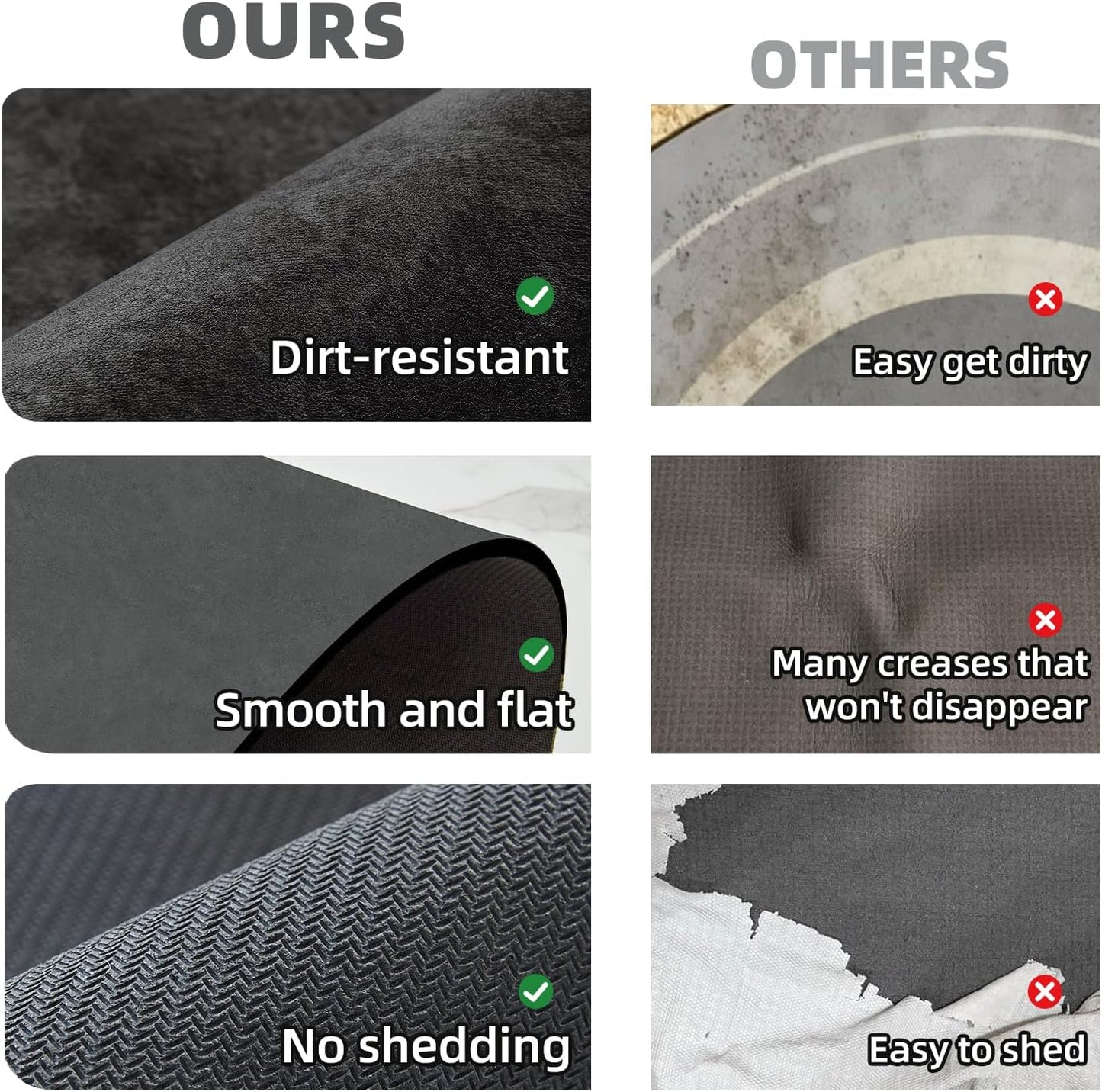 TYUU Bath Mat, Bathroom Rugs Non Slip Washable Thin Absorbent Quick Dry Bath Mat Fits Under Door Bathroom Floor Mat Perfect for Bath, Shower, or Sink 16"x24" Dark Grey