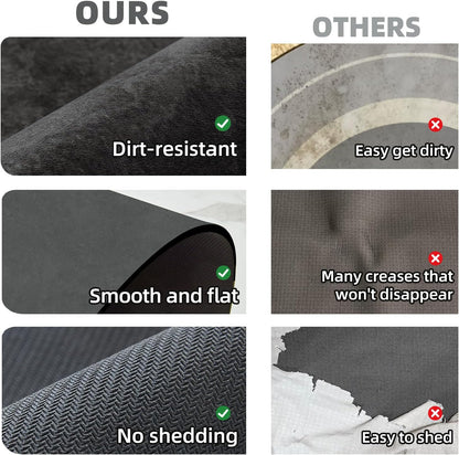 TYUU Bath Mat, Bathroom Rugs Non Slip Washable Thin Absorbent Quick Dry Bath Mat Fits Under Door Bathroom Floor Mat Perfect for Bath, Shower, or Sink 16"x24" Dark Grey