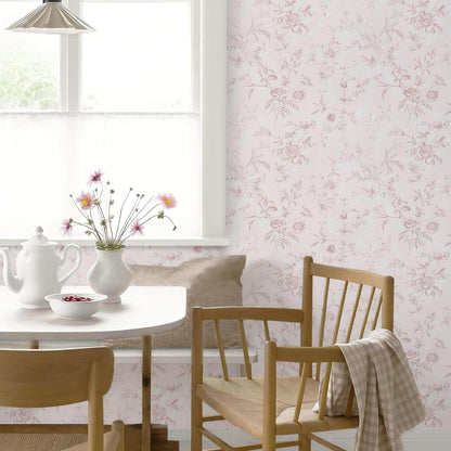 Ismoon Peel and Stick Wallpaper Floral Vintage Stick on Wall Paper Beige French Textured Contact Paper for Cabinet Removable Self Adhesive Wallpaper Vinyl Roll Shelf Deco, 17.3x78.7in