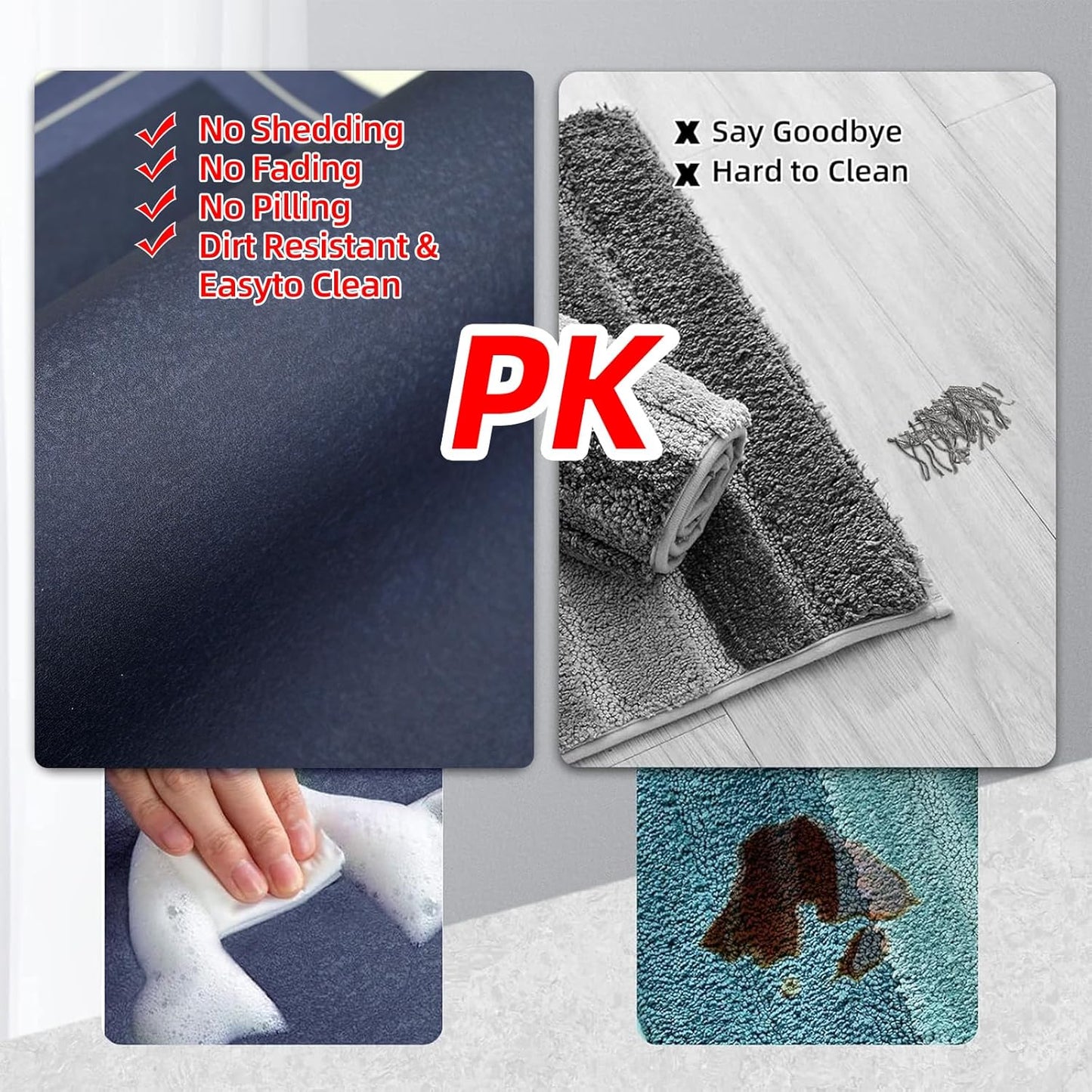 Diatomaceous Earth Bath Mat Super Absorbent Quick Dry Bath Mat, Bathroom Rugs Non Slip Washable, Thin Dark Gray Bathroom Floor Mats-Shower Rug for in Front of Bathtub Shower, Easy Care, 15.7"x23.6"