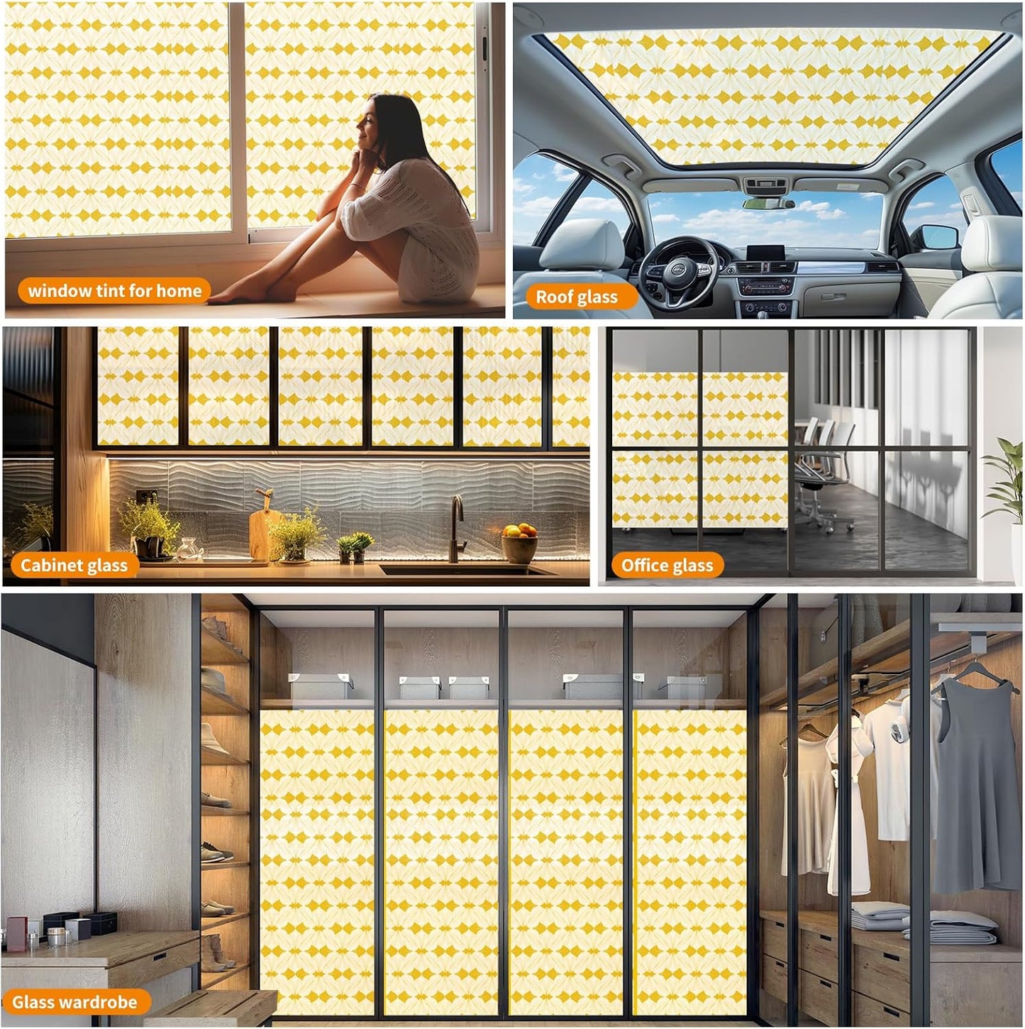 SOMWISE Frosted Glass Window Film, Heat Insulation, UV Block, Anti-Glare, One Way Privacy Tint, Static Cling for Home Bathroom Door, Renter Friendly, Day & Night Privacy
