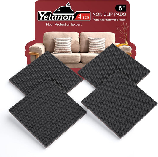 Yelanon Non Slip Furniture Pads -56 pcs（1+2）” Furniture Grippers, Non Skid Furniture Legs,Self Adhesive Rubber Furniture Feet, Anti Slide Furniture Hardwood Floor Protector for Keep Couch Stoppers