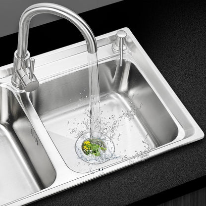 Kitchen Sink Strainer Basket Stainless Steel - Sink Drain Cover with Wide Rim, for Most Kitchen Sinks Anti-Clogging 4.5 in (2pc Silver)