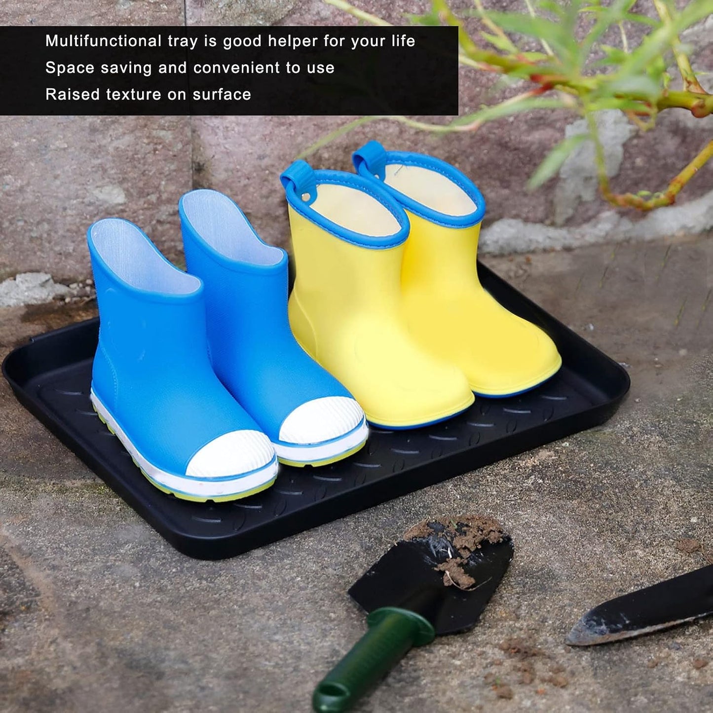 Shoe Tray 3 Pack Interlocking, Durable Plastic Boot Mat for Wet Shoes Muddy Boots, Wide Use Home Office Hotel Entryway