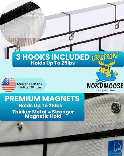 Nordmoose Cruise Ship Magnetic Door Organizer, Over The Door Organizer For Cruise Ships, Magnetic Shoe Rack - 3 Strong Anti-Scratch Magnets - Large Durable Pockets To Store Cruise Essentials 2026