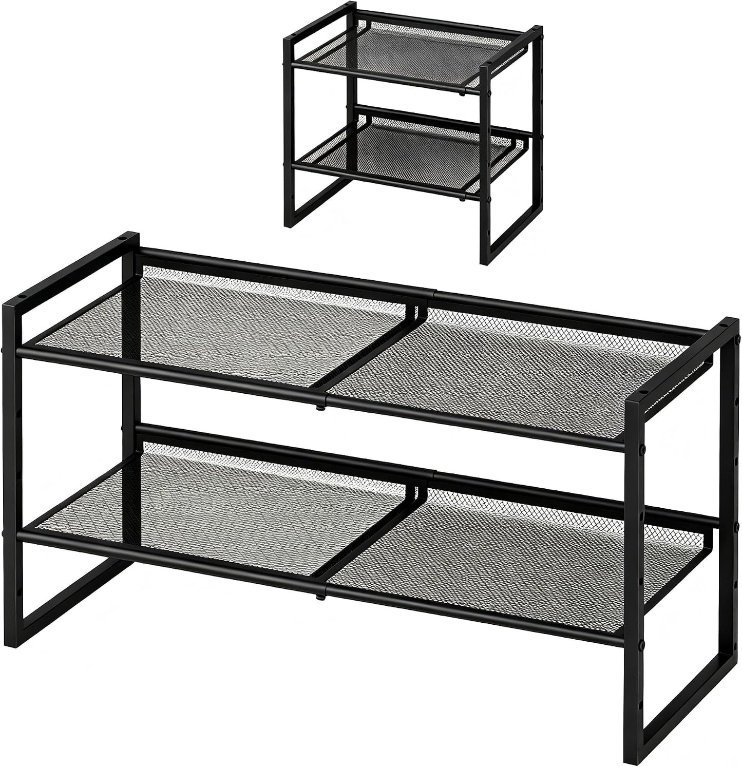 Garden 4 you Shoe Rack - Expandable Shoe Organizer for Closet, Metal Shoe Shelf Organizer, Stackable Adjustable Shoe Storage Shelf for Entryway, Garage, Door Entrance (2-Tier)