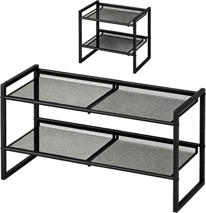 Garden 4 you Shoe Rack - Expandable Shoe Organizer for Closet, Metal Shoe Shelf Organizer, Stackable Adjustable Shoe Storage Shelf for Entryway, Garage, Door Entrance (2-Tier)