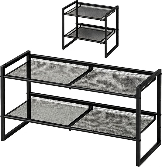 Garden 4 you Shoe Rack - Expandable Shoe Organizer for Closet, Metal Shoe Shelf Organizer, Stackable Adjustable Shoe Storage Shelf for Entryway, Garage, Door Entrance (2-Tier)