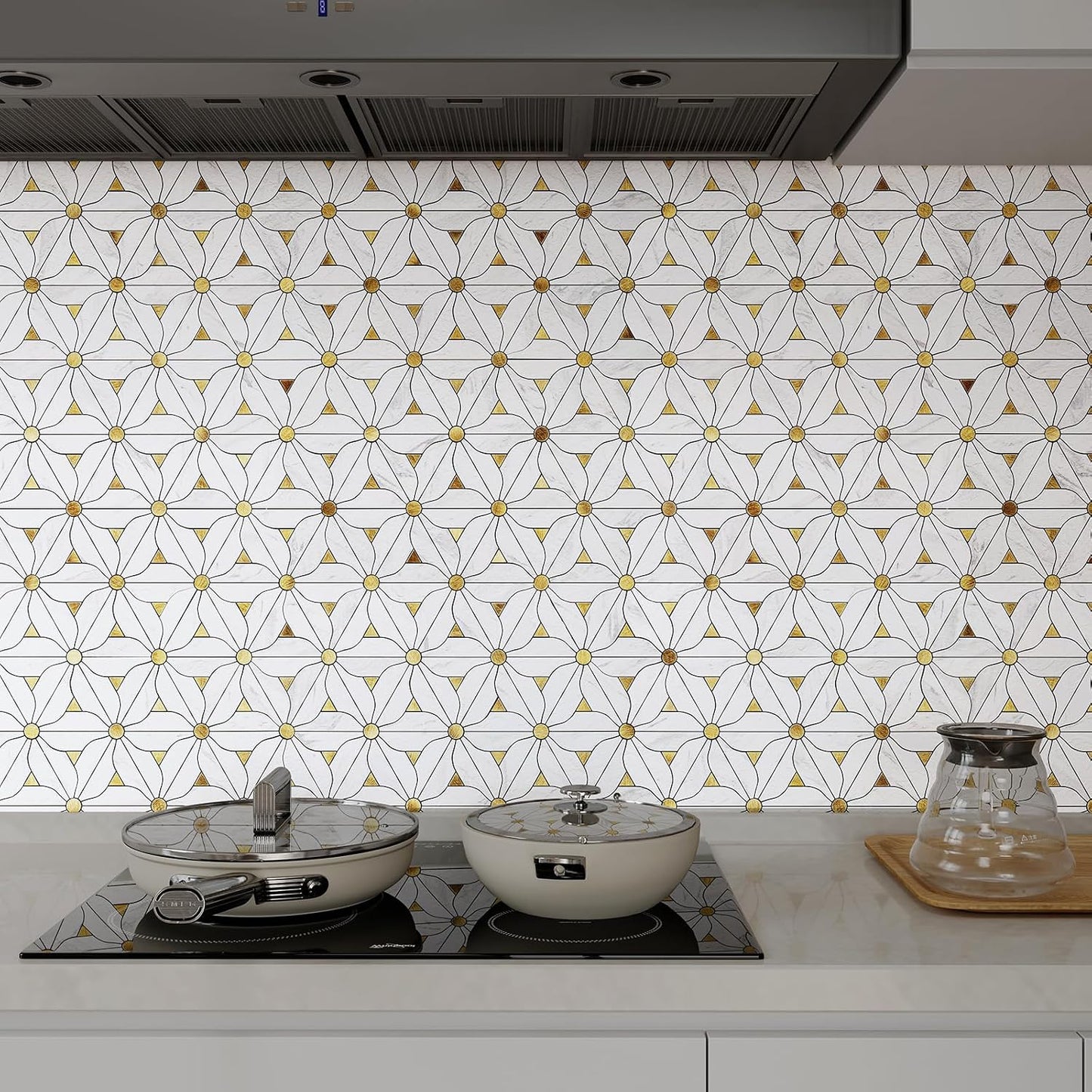 Peel and Stick Backsplash Tile, 10 Sheets Waterproof PVC Wall Tiles for Kitchen Bathroom, Thick Self Adhesive Stick on Backsplash, Covers 9.67 Sq.Ft