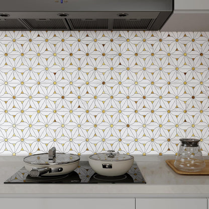 Peel and Stick Backsplash Tile, 10 Sheets Waterproof PVC Wall Tiles for Kitchen Bathroom, Thick Self Adhesive Stick on Backsplash, Covers 9.67 Sq.Ft
