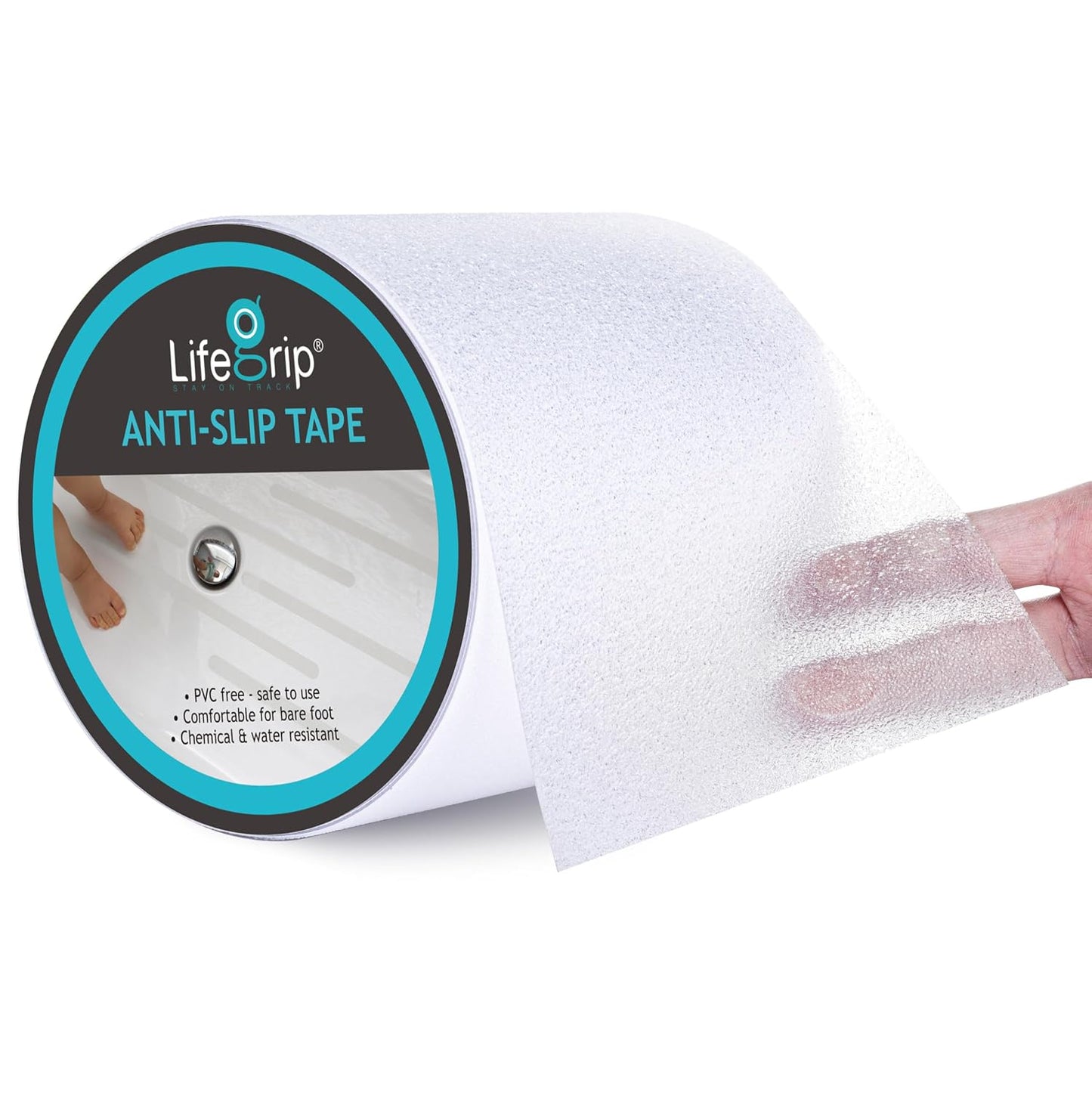 LifeGrip Anti Slip Transparent Anti Slip Tape, 2 inch by 30 feet, Non-Slip Traction Grip Tape to Tubs, Boats, Stairs, Clear, Soft, Comfortable for Bare feet (2" X 30')