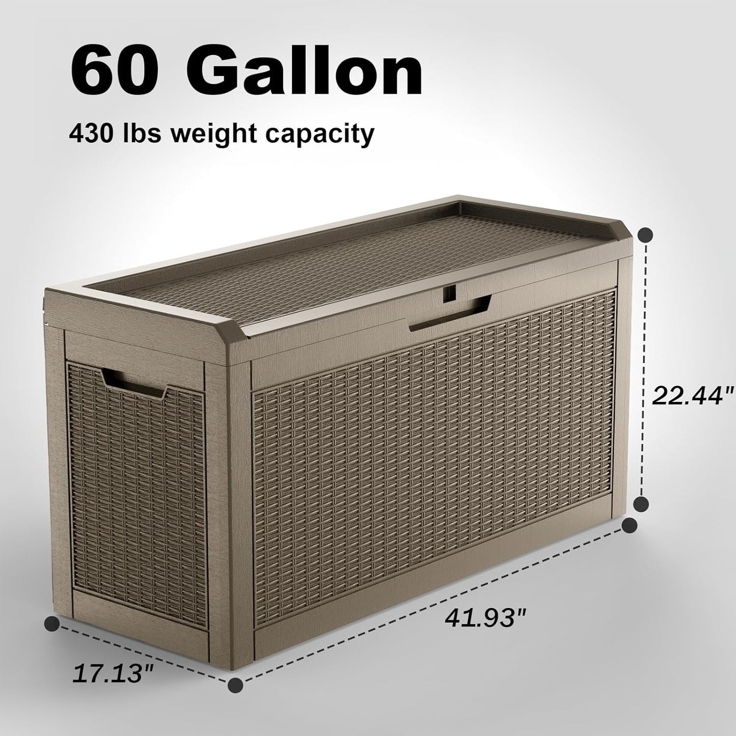 320 Gallon Waterproof Outdoor Storage Box, UV Resistant Resin Deck Box with Hydraulic Rod for Reinforced Stability, Perfect for Patio, Garden, and Pool（Black，320 Gallon）
