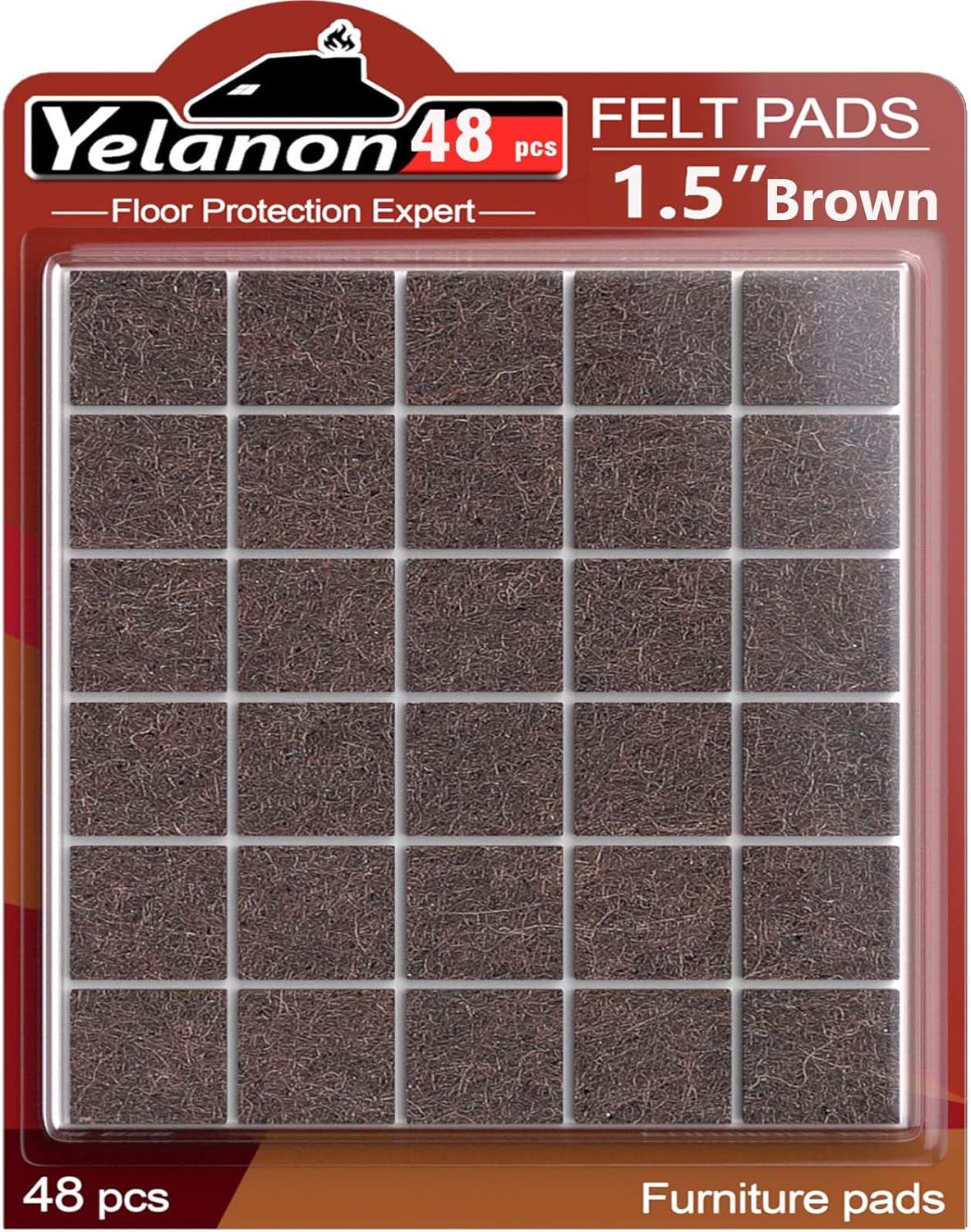 Yelanon Felt Furniture Pads for Hardwood Floors -36 Pcs 2" Premium Floor Protectors for Furniture, Felt Pads for Chair Legs, Black