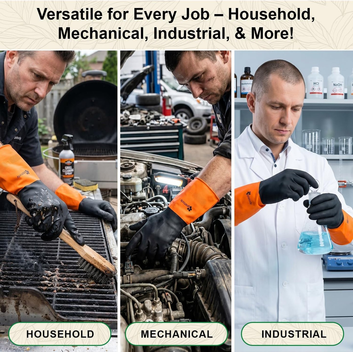 Gastody™ - Chemical Resistant Gloves, Reusable,Heavy Duty Safety Work Gloves,Resist Acid,Oil,Alkali - S-M-L-XL-XXL Size