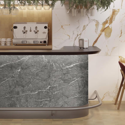 Marble Peel and Stick Waterproof Wall Paneling, 118" x 47" Carrara White Matte Finish Self-Adhesive Backsplash Tile Vinyl Wall Panel for Kitchen Bathroom Wall Decor, Covers 38.75 Sq. Ft.