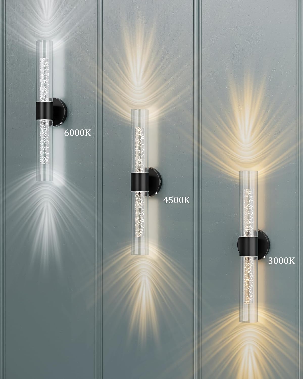 10000mAh Battery Operated Wall Sconce Set of 2, Rechargeable Wireless Wall Lights with Remote Control, Dimmable Timer 3 Color Temperature Glass Wall Lamp for Living Room Bedroom Gold 21.5 Inch