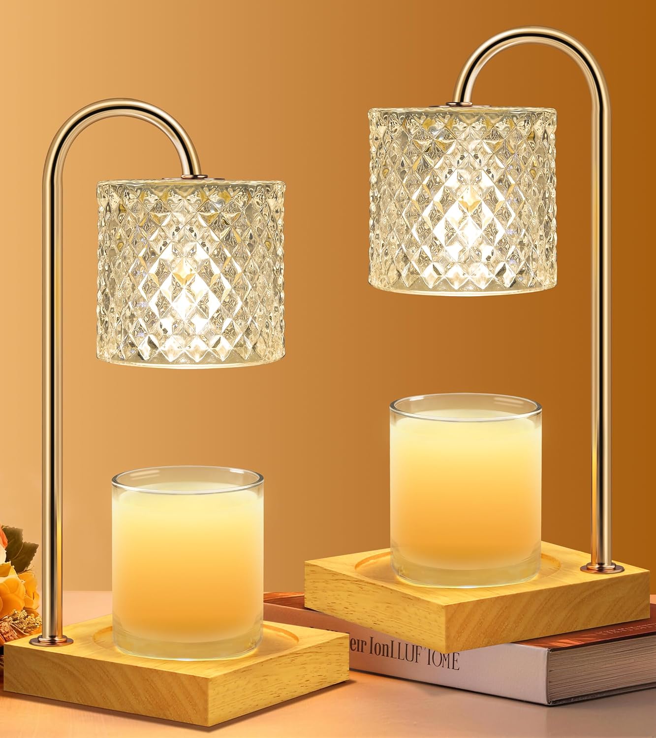 TigQiang Candle Warmer Lamp with Timer Dimmer, Birthday Gifts for Women Mom, House Warming Gifts, Elegant New Home Decor, Wax Warmer for Jar Candles, Heater Lamp for Scented Wax, Clear Glass