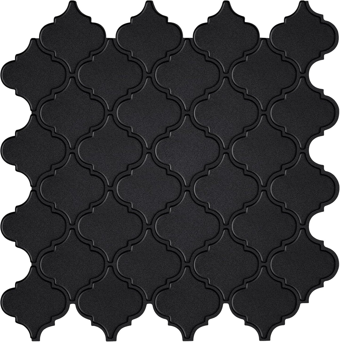 Arabesque Peel and Stick Backsplash for Kitchen, Thicker Design 3D Self Adhesive Wall Tiles, 12"x12" Peel and Stick Wall Tiles, Dark Grey 10-Sheet Stick on Tiles for Kitchen and Bathroom.