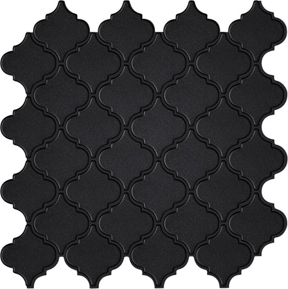 Arabesque Peel and Stick Backsplash for Kitchen, Thicker Design 3D Self Adhesive Wall Tiles, 12"x12" Peel and Stick Wall Tiles, Dark Grey 10-Sheet Stick on Tiles for Kitchen and Bathroom.
