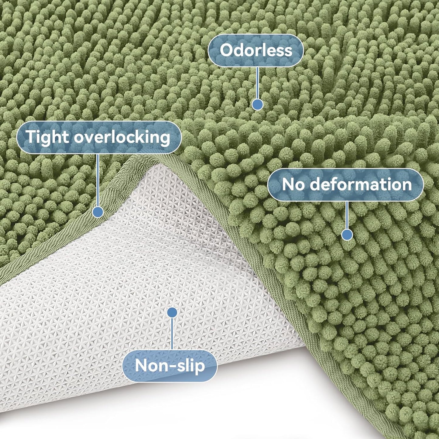 Bcoimo Bathroom Rugs 24x17, Bath Mats for Bathroom Non Slip with Rubber Backing,High Absorbent Microfiber Bath Rugs Quick Drying, Machine Washable, Durable Decor