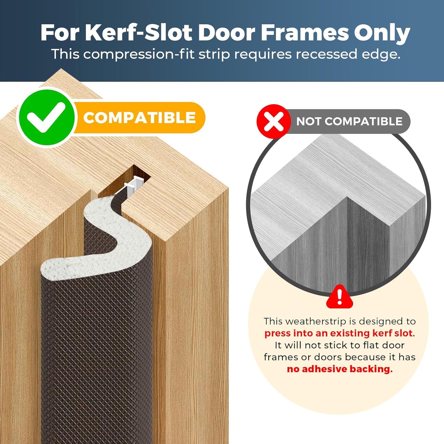40FT Weather Stripping Door Seal, Kerf Style Foam Strip for Large Gaps, with Scraper Tool for Exterior and Interior Frames, White