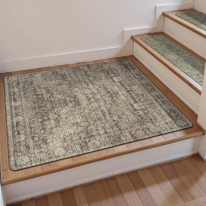 OJIA Extra Non-Slip Stair Treads for Wooden Steps 15PCS, 30"X8" Rubber Indoor Stair Runner Slip Resistant Stair Rugs Safety Mats for Dogs, Kids & Elders, Stairway Grip Step Treads, Gray
