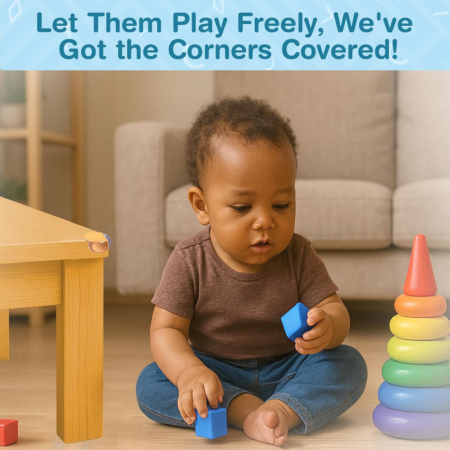 15 Pcs L-Shape Corner Protector for Baby Proofing – Clear 4cm x 4cm Edge Safety Bumpers for Furniture & Sharp Table Corners – Slim Profile Secure Adhesive Gel Pads Included