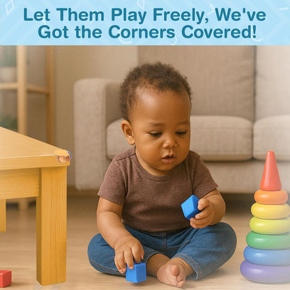 15 Pcs L-Shape Corner Protector for Baby Proofing – Clear 4cm x 4cm Edge Safety Bumpers for Furniture & Sharp Table Corners – Slim Profile Secure Adhesive Gel Pads Included