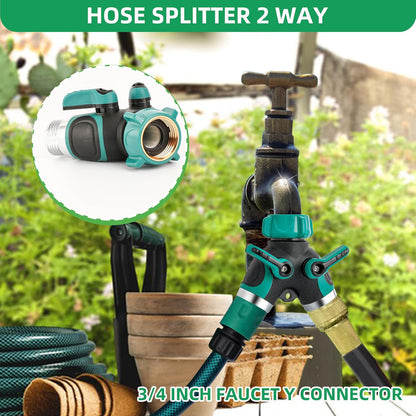 LUCDNC Garden Hose Splitter 2 Way 3/4 Inch Faucet Y Connector With Shut Off Valve,Garden Supplies Water Hose Splitter Adapter For Indoor Outdoor Faucets